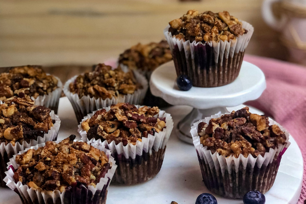 Blueberry Walnut-Pecan Muffins