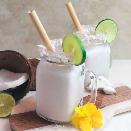 show the preparation for coconut lemonade