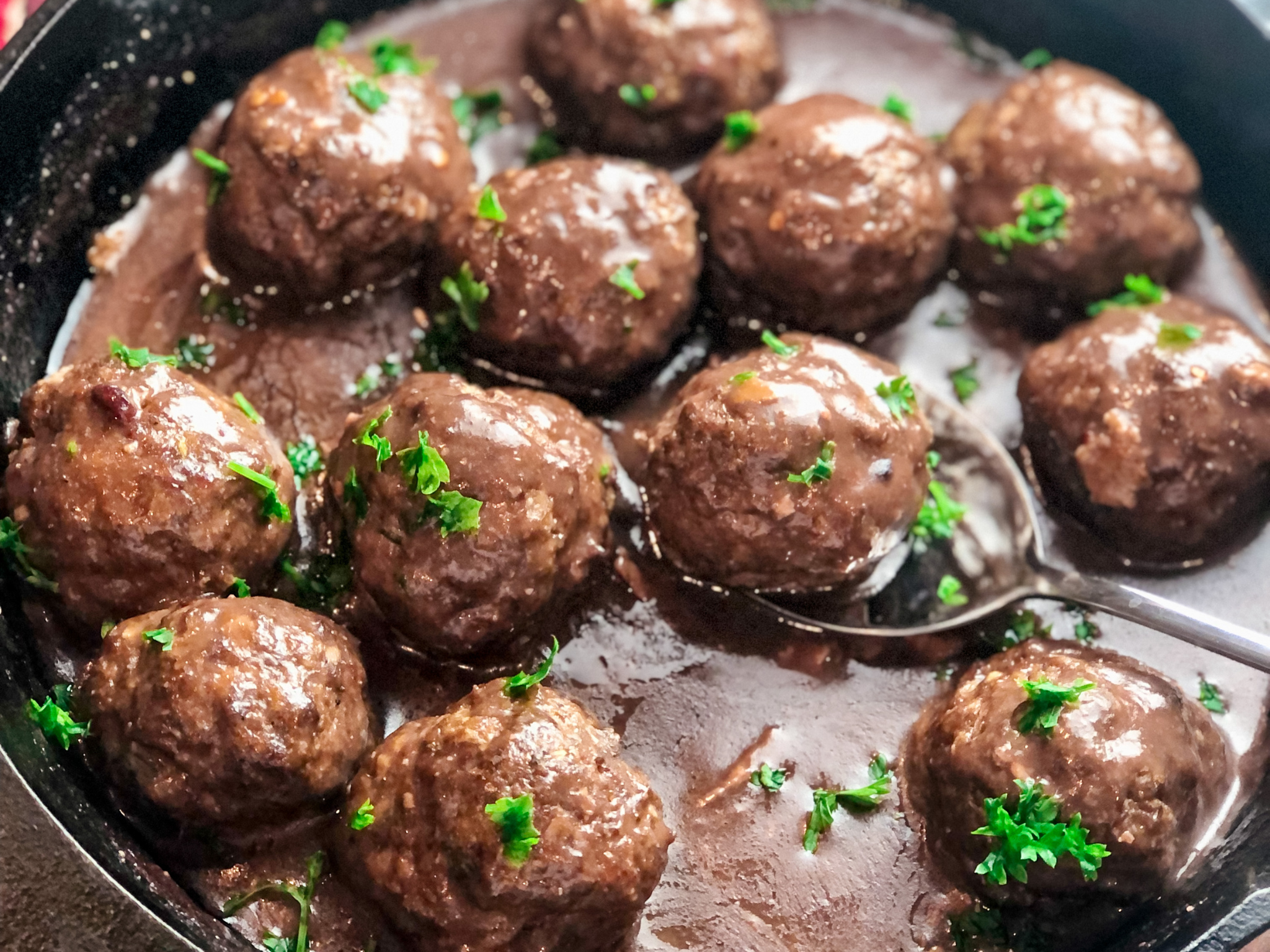 Lamb Meatballs with Pomegranate and Strawberry Sauce