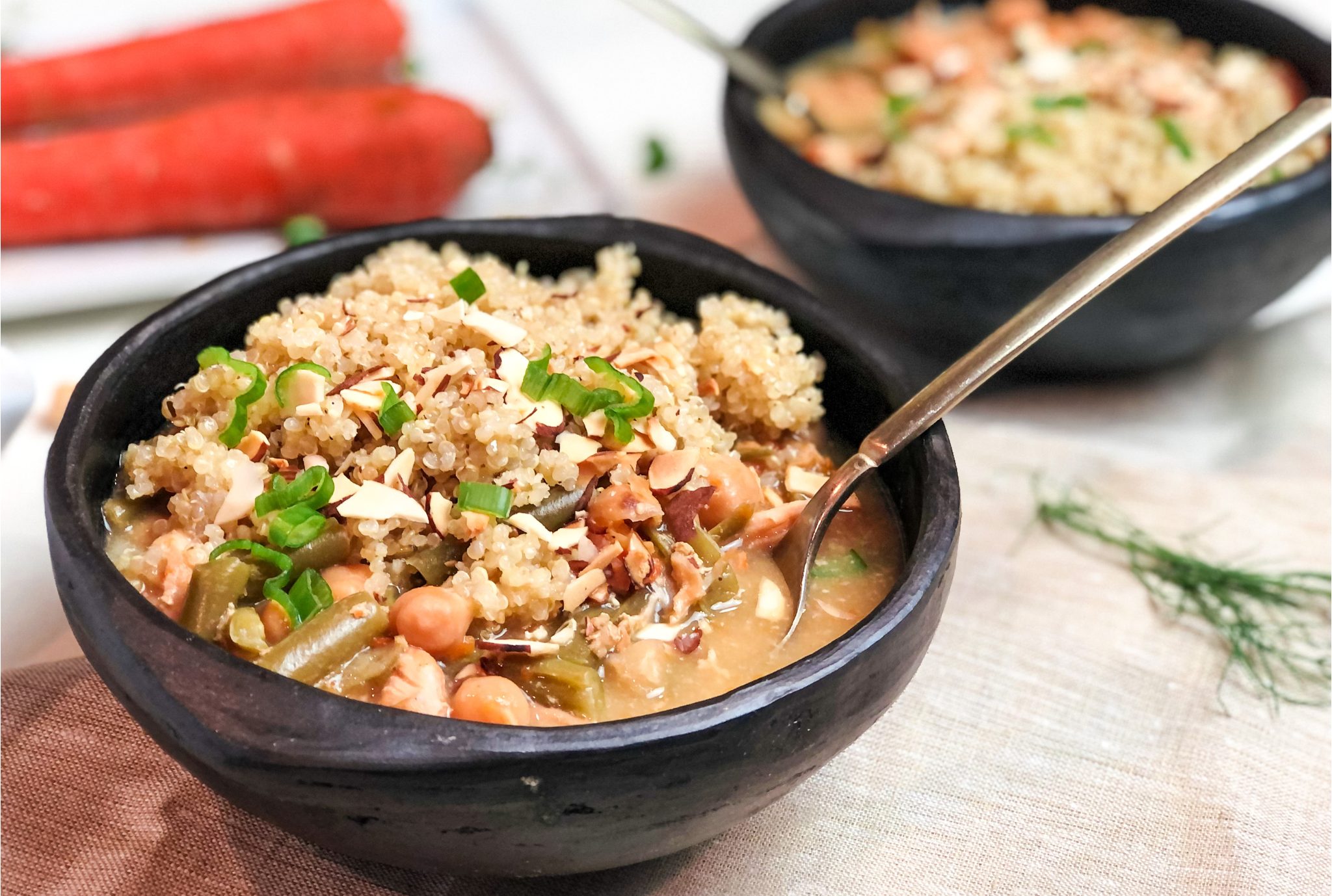 Coconut Curry Chickpea and Vegetable Soup (with Chicken)