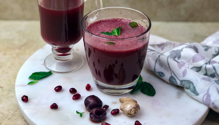 Sparkling Cherry-Pomegranate & Ginger Mocktail