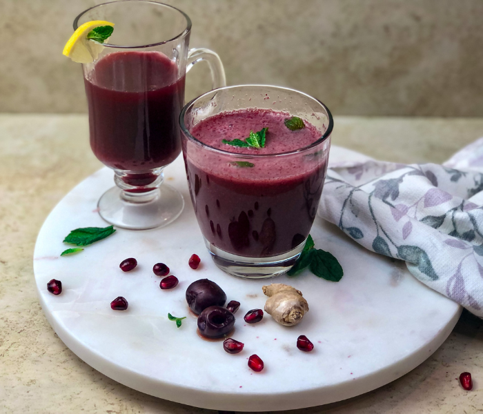 Sparkling Cherry-Pomegranate & Ginger Mocktail