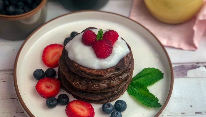 Chocolate Protein Pancakes